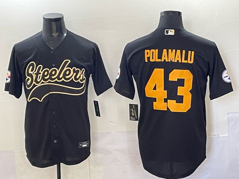 Men 2025 Pittsburgh Steelers #43 Polamalu black 3th generation Joint Name Nike Limited NFL Jersey style 002->pittsburgh steelers->NFL Jersey